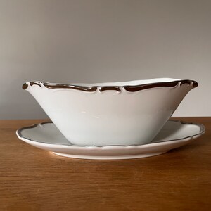 Harmony House - Sterling - Gravy Boat - Attached Drip Tray - Made in Japan - Fine China - Dinnerware - Mid Century Modern