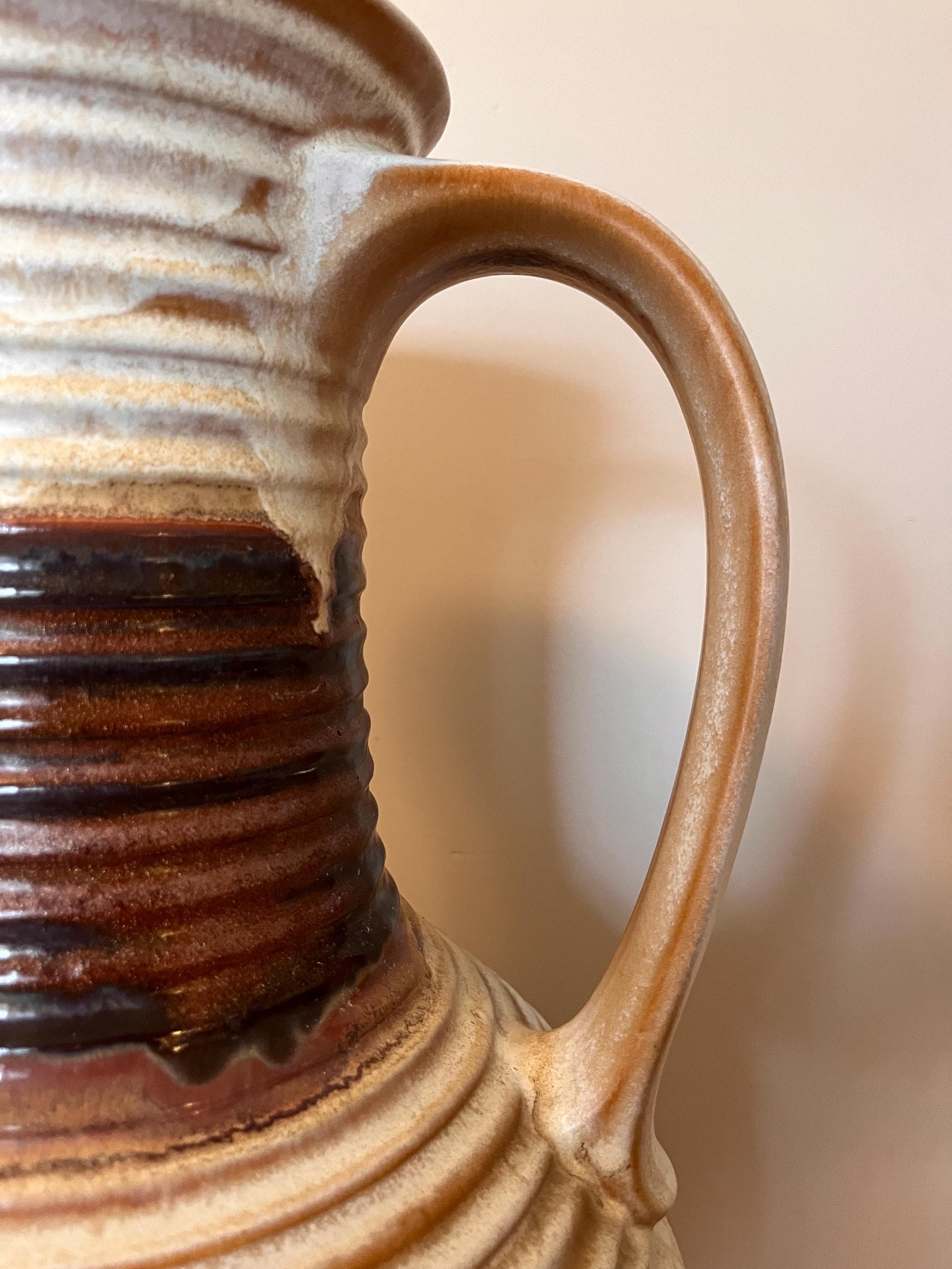 Vintage Carstens Tönnieshof Fat Lava Floor Vase: 1970s West German