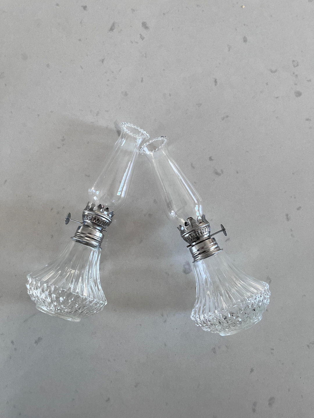 Lamplight Farms Austria Small Glass Oil Lamps Set of 2 Etsy