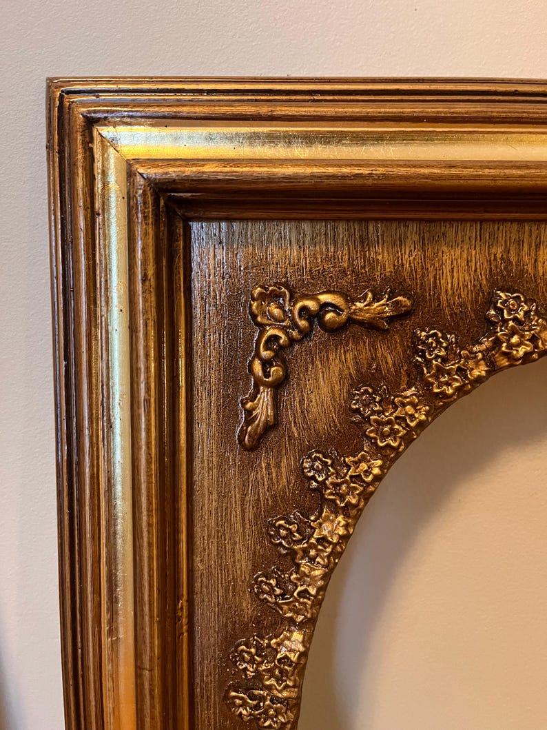 Baroque Rococo Rectangular Wood Frames W Gold Finish - Oval Opening ...