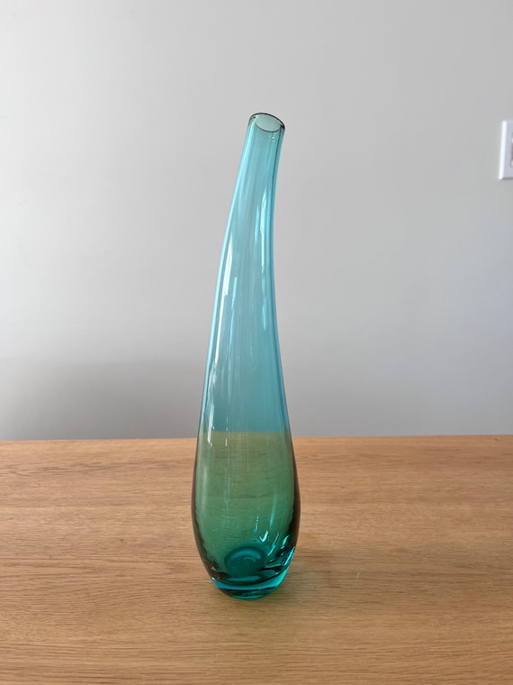 Vintage Ikea - Bent Neck Bud Vase - Turquoise - 13