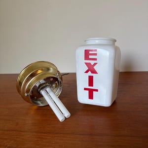 Vintage Glass Exit Light - Etsy