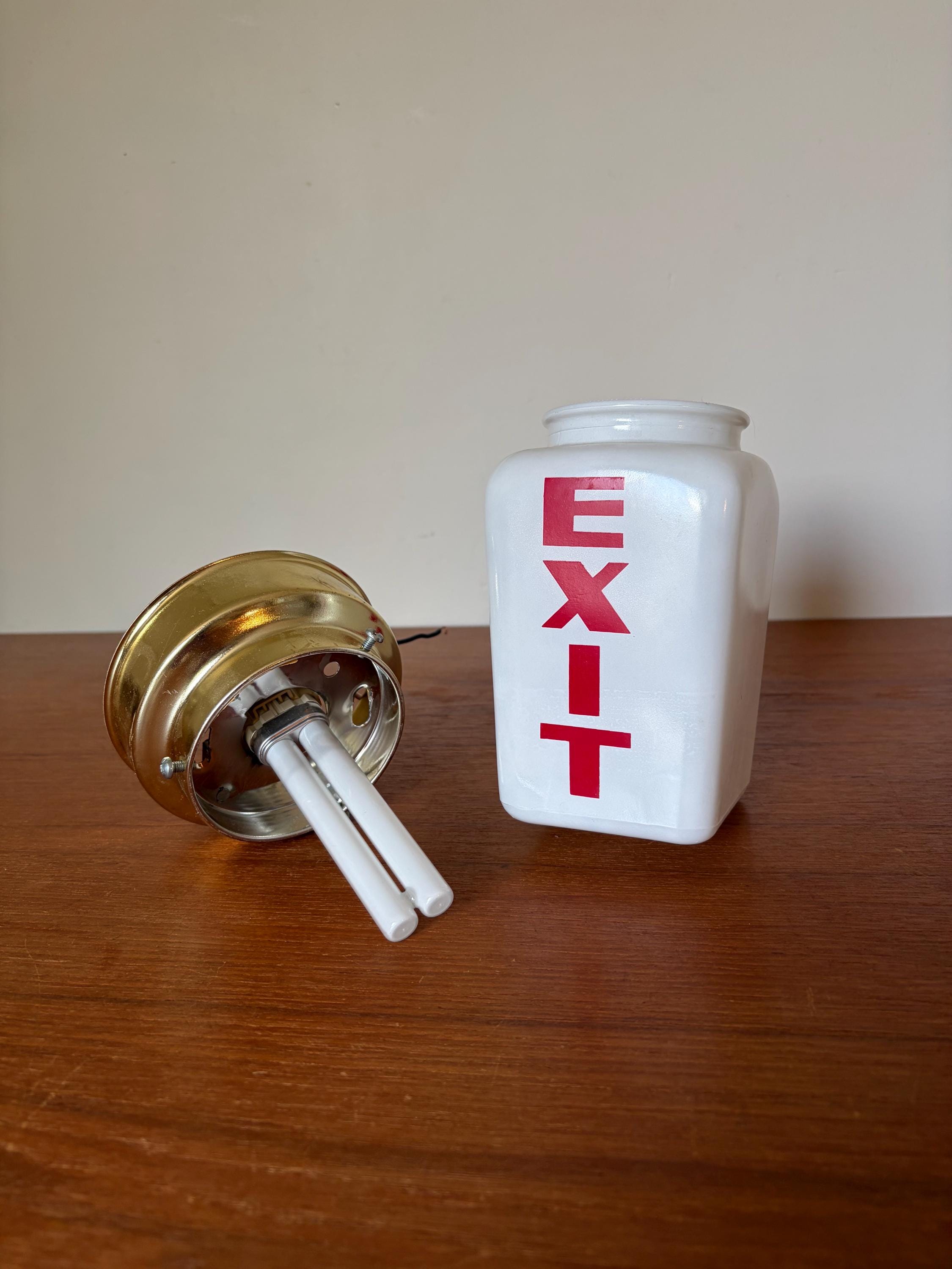 Vintage Glass Exit Sign - Etsy