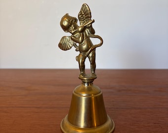 Campanula vintage in ottone con cherubino