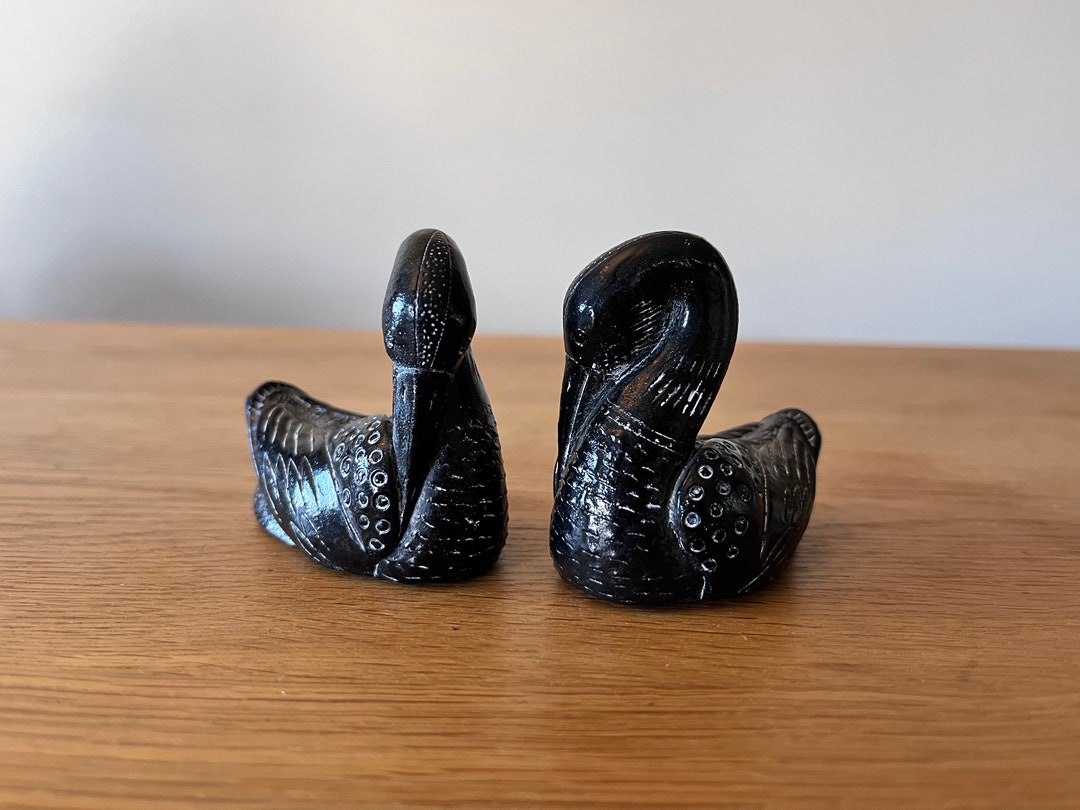 Hand Carved Soapstone Loons the Aardik Collection Set of 2 Etsy