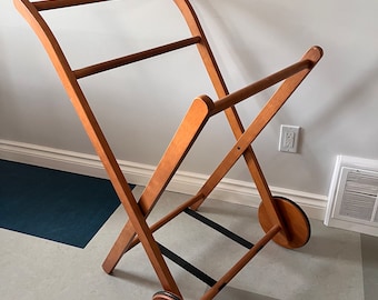 Teak Mid Century Serving Cart - Foldable - Bar Cart - Kitchen Trolley - 1960's Entertaining