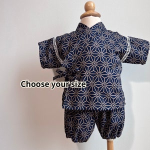 casual kimono for kids. 子ども 甚平 着物 / Made in the U.S. by Japanese sewing crafter.