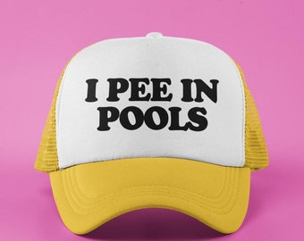 Gorra de camionero personalizada "Meo en las piscinas" / Gorra de béisbol divertida