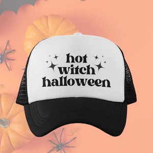 Hot Witch Halloween Custom Trucker Hat | Halloween Baseball Cap