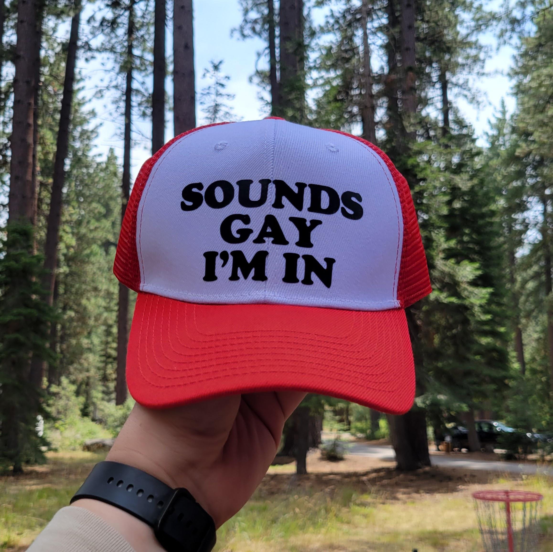 Rainbow \'Sounds Gay, I\'m In\' Trucker Hat - Pride Colors Sounds super gay, I main image 3