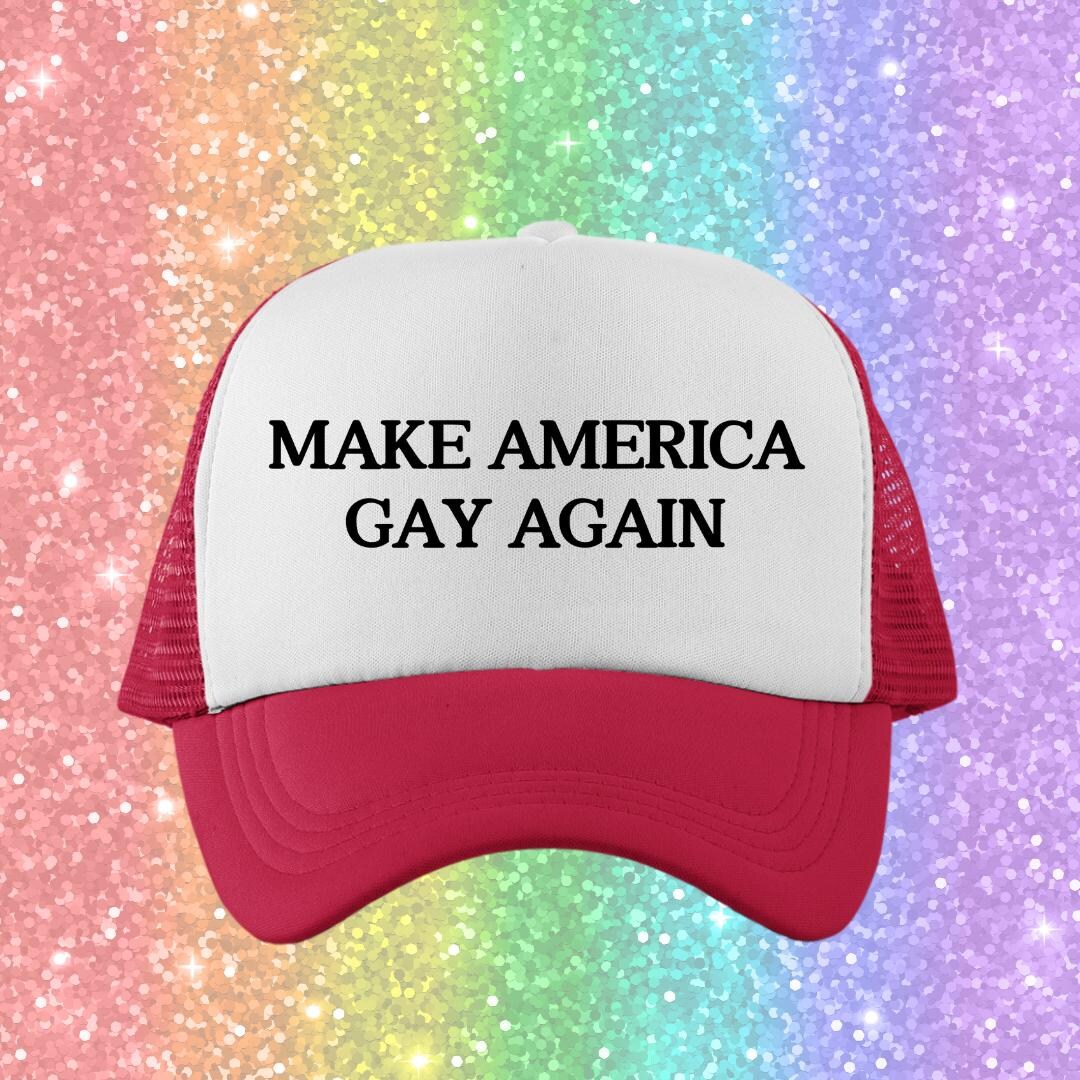 Amazon Weird Baseball Hats Make America Gay Again Trucker Hat