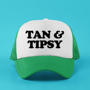 Tan & Tipsy Custom Trucker Hat | Cute Drinking Baseball Cap