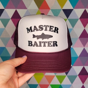 Master Baiter Custom Trucker Hat | Funny Baseball Cap | Fishing Hat | Gift for Fisherman \ Fisherwoman | Gift for Dad / Grandpa