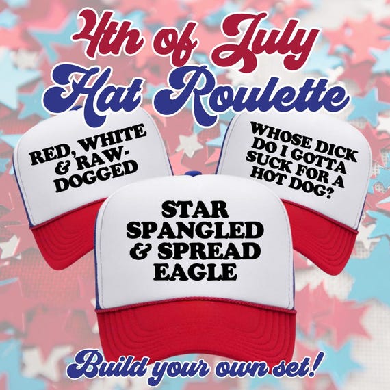 Funny 4th of July Trucker Hat Set: Unhinged Patriotic Caps