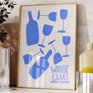 Wijnposter, barwagendecor, esthetische appartementdecor, prenten uit het midden van de eeuw, universiteitsappartementdecor, barwagenafdruk, wijnillustratiekunst