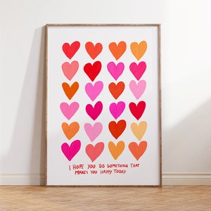 Arte de pared rosa y naranja, decoración de dopamina, impresiones lindas para dormitorios, decoración de apartamentos universitarios, arte de pared estético, decoración preppy, dormitorio de chicas adolescentes