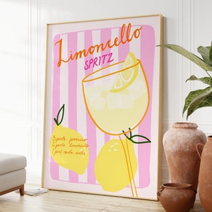 Limoncello Spritzdruck, Italien Poster, Amalfiküste Druck, mediterrane Kunst, La dolce vita, Zitronendruck, sizilianische Kunst, Aperol Spritzdruck