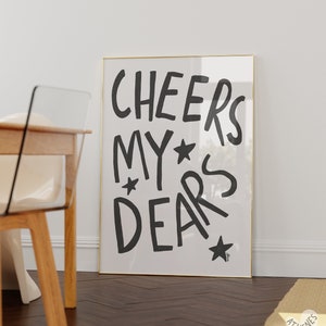 Barwagenafdruk, barwagenaccessoires, esthetiek appartementdecor, vanillemeisje, universiteitsappartement, martini-kunst aan de muur, indiekamerinrichting,