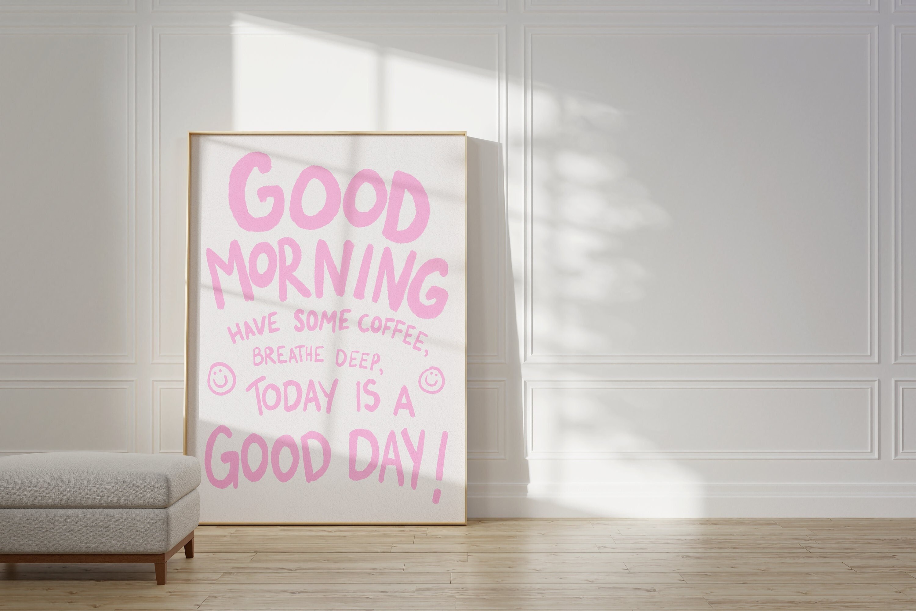 Good Morning Simple Kitchen Art Positive Wall Art Coffee - Etsy