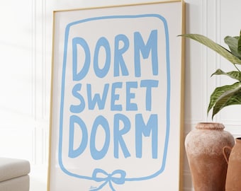 Dorm sweet dorm, Light blue dorm room decor, Coastal wall art, Dorm room essentials, Aesthetic dorm decor, roommate gift, girly dorm prints