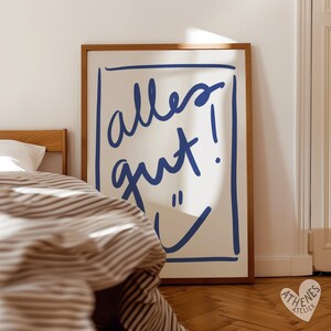 Alles Gut print - German wall art, mid century modern minimalist, wanddeko, einweihungsgeschenk, poster wohnzimmer, german sayings prints 画像 2