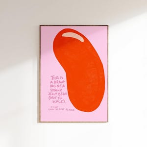 Jelly Bean poster | Pastel wall art, Cute candy decor, Pink and orange wall art, Scandi style, Danish pastel decor, Simple pastel art