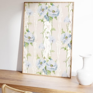 Blue Flowers | Coastal granddaughter decor, blue and white wall art aesthetic prints coastal grandma, coastal aesthetic coastal cowgirl image 4