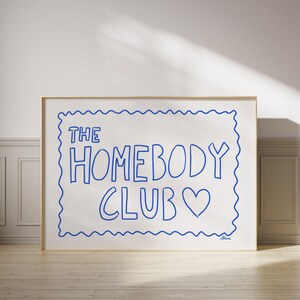 Homebody Club Druck, Über der Couch horizontaler Druck, dänisches Pastelldekor, Ästhetische Wohnung, Dopamin-Dekor, Über dem Bettdruck, Meistverkauft Bild 4