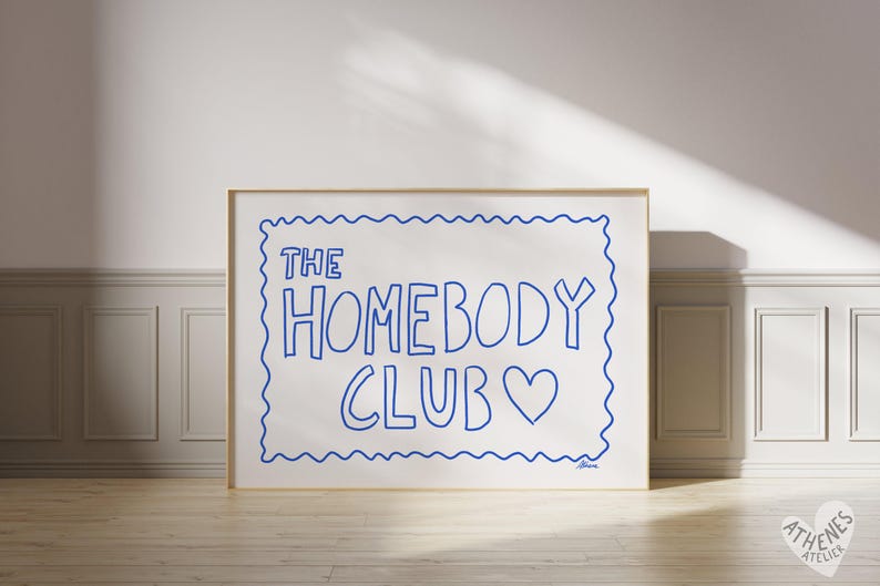 Homebody Club Druck, Über der Couch horizontaler Druck, dänisches Pastelldekor, Ästhetische Wohnung, Dopamin-Dekor, Über dem Bettdruck, Meistverkauft Bild 4