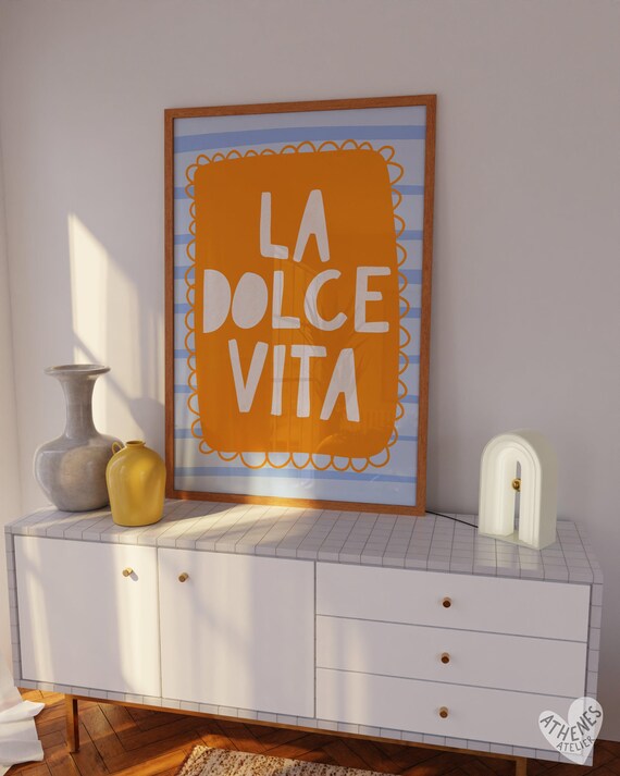 La Dolce Vita Poster, Italian Wall Art, Dopamine Decor, Amalfi