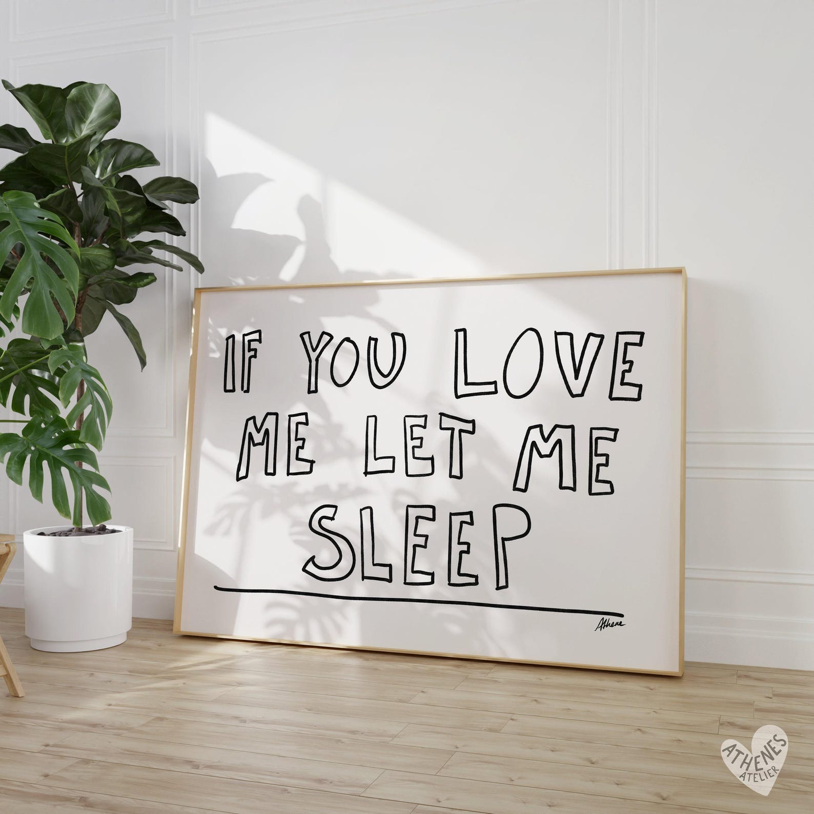 If You Love Me Let Me Sleep Print, Above Bed Horizontal Print, Mid ...