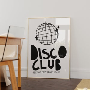 Disco ball wall art, Disco themed decor trendy wall prints, Positive wall art, Aesthetic apartment decor, Disco ball prints, Disco wall art