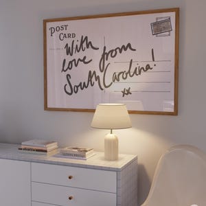 South Carolina kunst aan de muur, horizontaal boven het bed kunst, smalle muur kunst, strepen, trending muurkunst, ansichtkaart print retro reizen Amerikaanse staten afbeelding 3