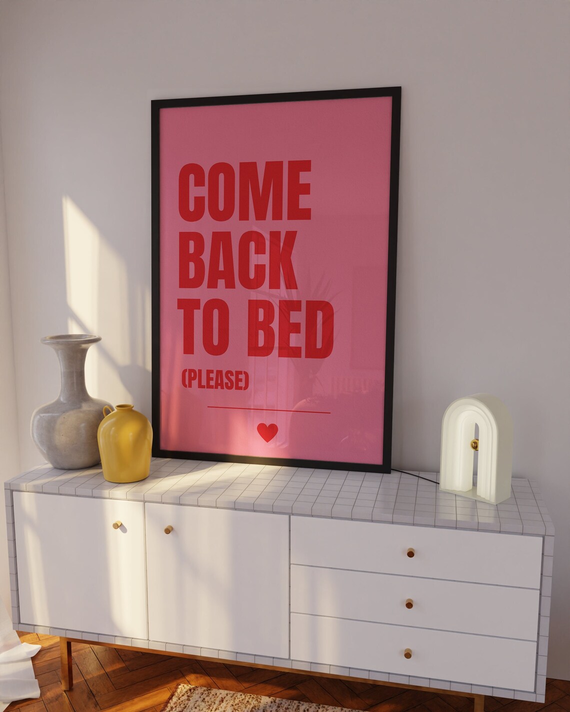 Come Back to Bed Couples Wall Art Above Bed Print Red and Etsy