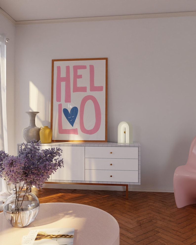 Light pink wall art, Danish pastel room decor, Cute dorm room prints, Hallway posters, Dopamine decor, Girly room decor, Teen girl decor image 4