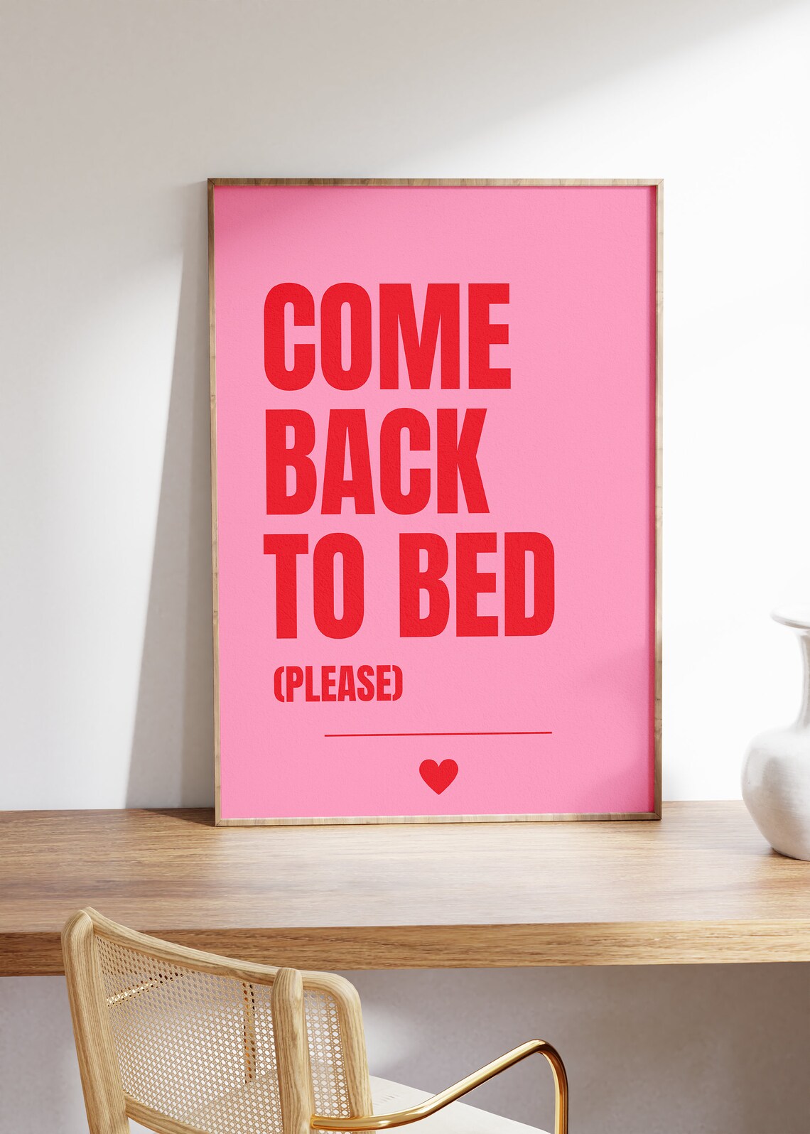 Come Back to Bed Couples Wall Art Above Bed Print Red and Etsy