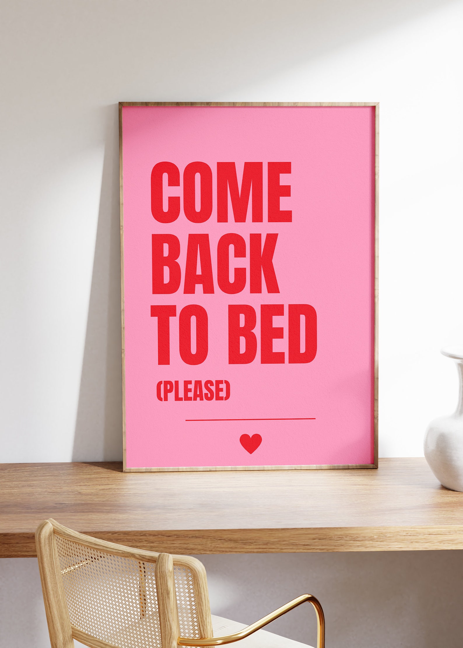 Come Back to Bed Couples Wall Art Above Bed Print Red and Etsy
