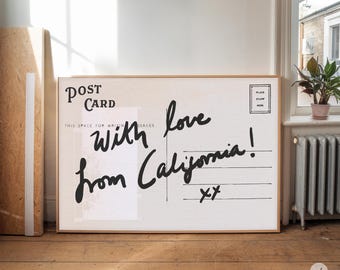 Kunst aan de muur Californië, horizontaal boven kunst aan de muur bank, met liefde van, trending kunst aan de muur, postkaartafdruk, kunst aan de stadsmuur, vintage Californië