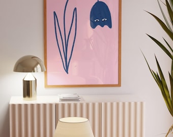 Tulip poster, Light pink wall art, Aesthetic room decor, Danish Pastel print, dopamine decor, Scandi style, Girl apartment decor, Flower art