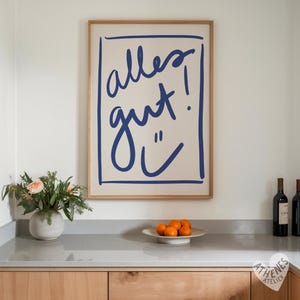 Alles Gut print - German wall art, mid century modern minimalist, wanddeko, einweihungsgeschenk, poster wohnzimmer, german sayings prints 画像 5