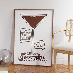 Wydruk Espresso Martini, Akcesoria do wózków barowych, Dekoracja wózków barowych, Sztuka Espresso Martini, Znak baru kawowego, Akcesoria do baru kawowego, Sztuka ścienna Martini