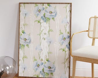 Blue Flowers | Coastal granddaughter decor, blue and white wall art aesthetic prints coastal grandma, coastal aesthetic coastal cowgirl