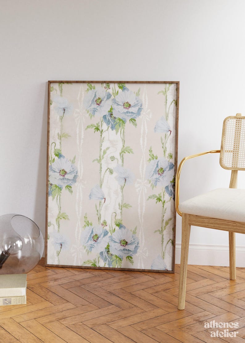 Blue Flowers | Coastal granddaughter decor, blue and white wall art aesthetic prints coastal grandma, coastal aesthetic coastal cowgirl image 1