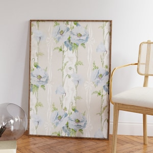 Blaue Blumen | Küstenenkelin Dekor, blaue und weiße Wandkunst ästhetische Drucke Küstengroßmutter, Küstenästhetisches Küstencowgirl