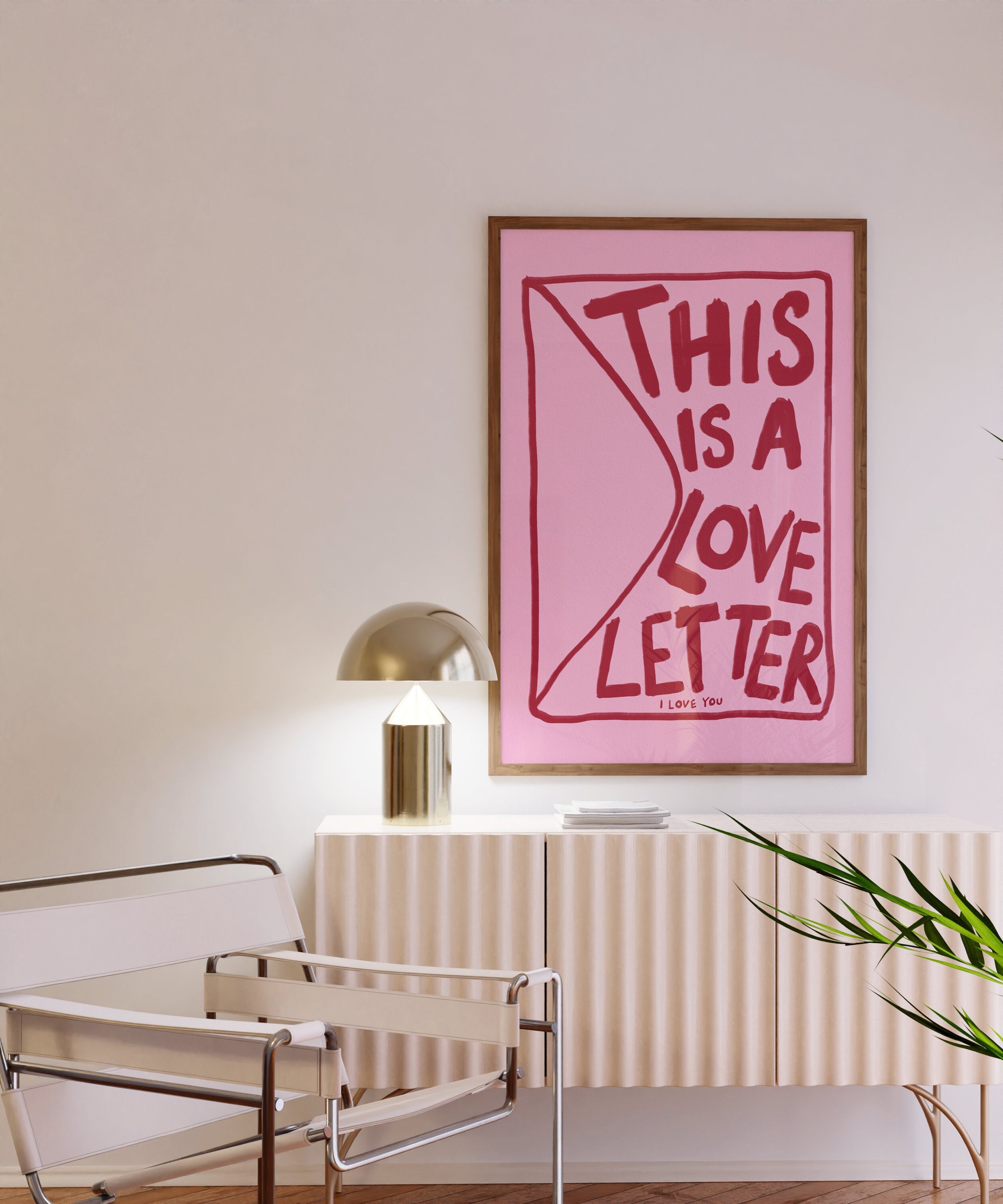 Love Letter Cute Pastel Decor Pink and Red Aesthetic Wall - Etsy