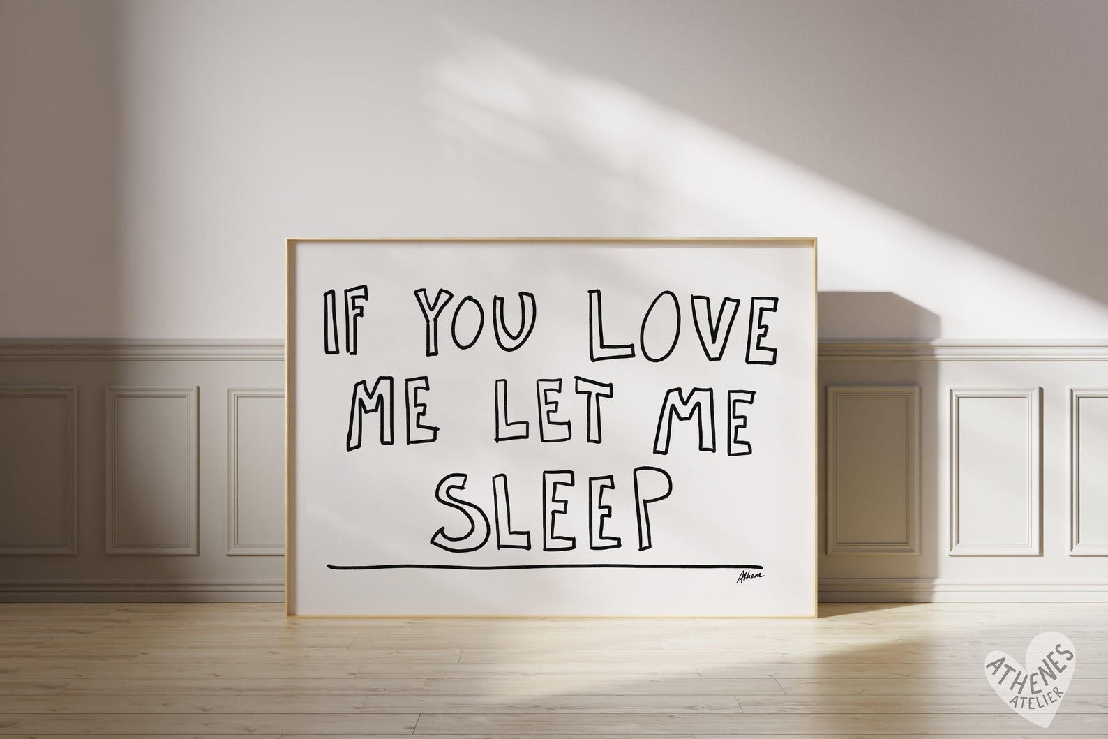 If You Love Me Let Me Sleep Print, Above Bed Horizontal Print, Mid ...