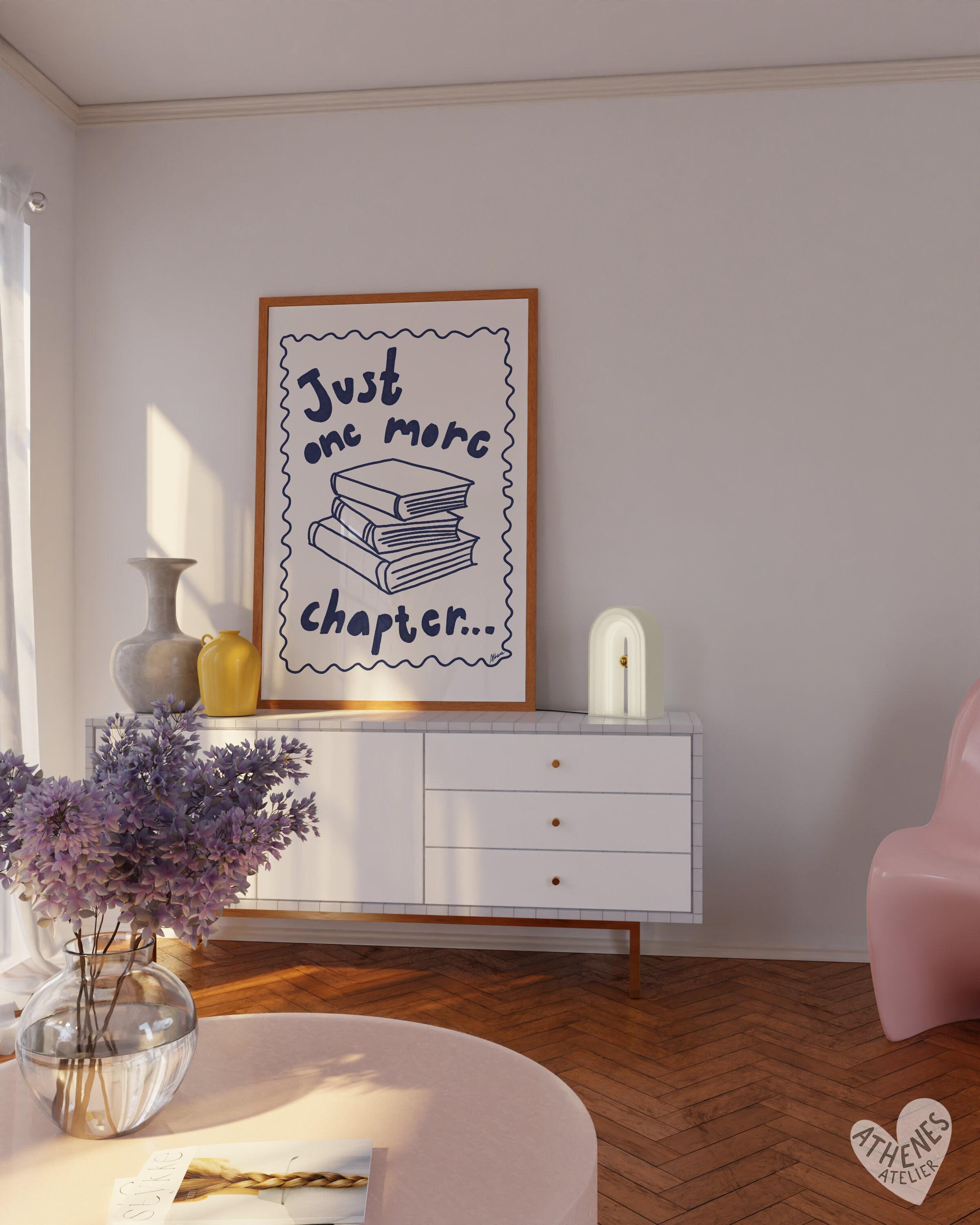 One More Chapter Print, Reading Nook Decor, Book Lover Gift, Book ...