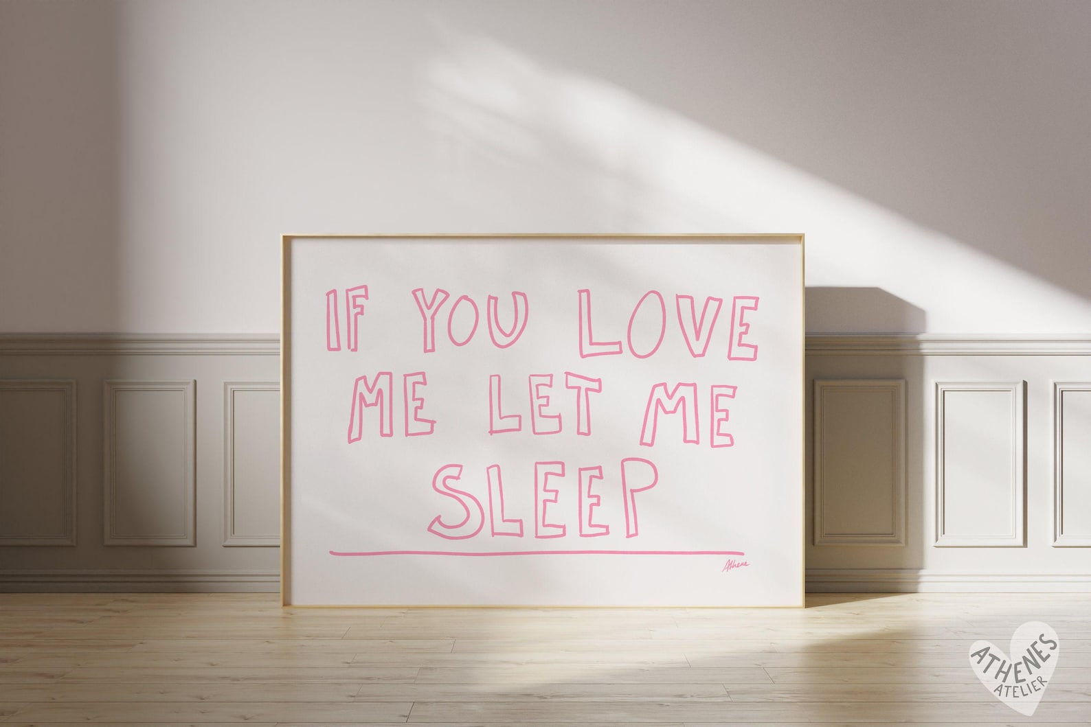 If You Love Me Let Me Sleep Print, Above Bed Horizontal Print, Danish ...