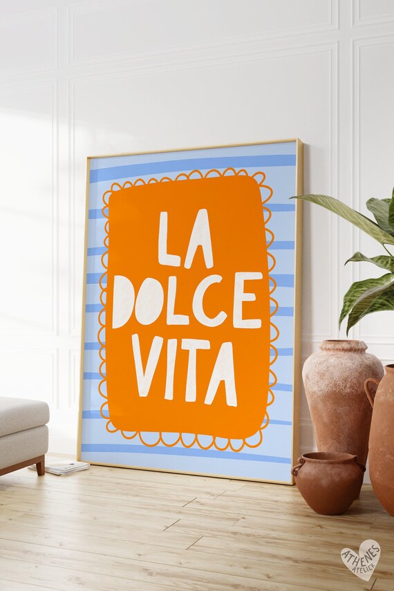 La Dolce Vita Poster, Italian Wall Art, Dopamine Decor, Amalfi