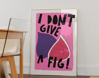 Fig poster, Dopamine decor, Danish pastel wall art, Funky kitchen prints, Aesthetic apartment decor colorful, Pastel kitchen art, Quirky art